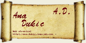 Ana Dukić vizit kartica